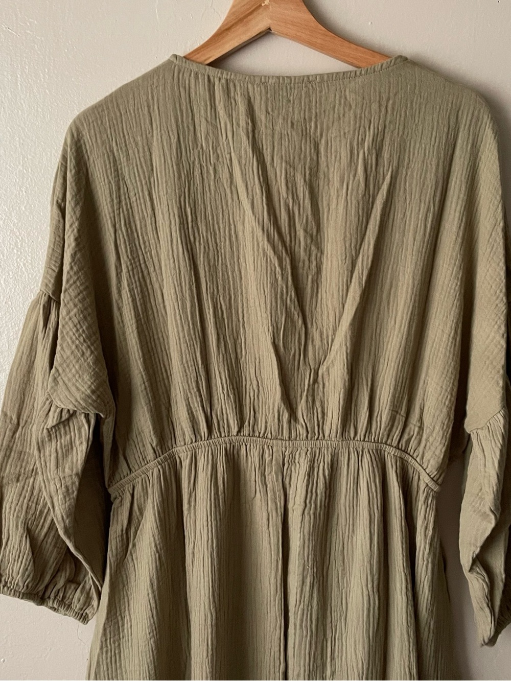 Worth Collective Cotton Gauze Lightweight Dress Green bohemian - Picture 4 of 15